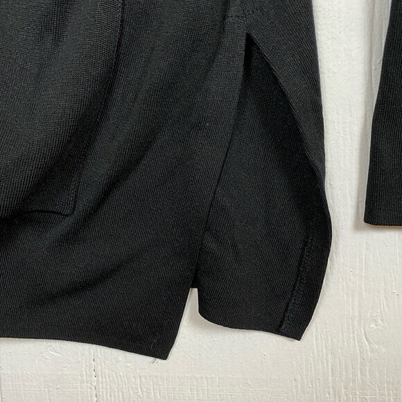 Misook Black Slinky Knit Open Front Cardigan Sweater Size Large Petite - Picture 6 of 6